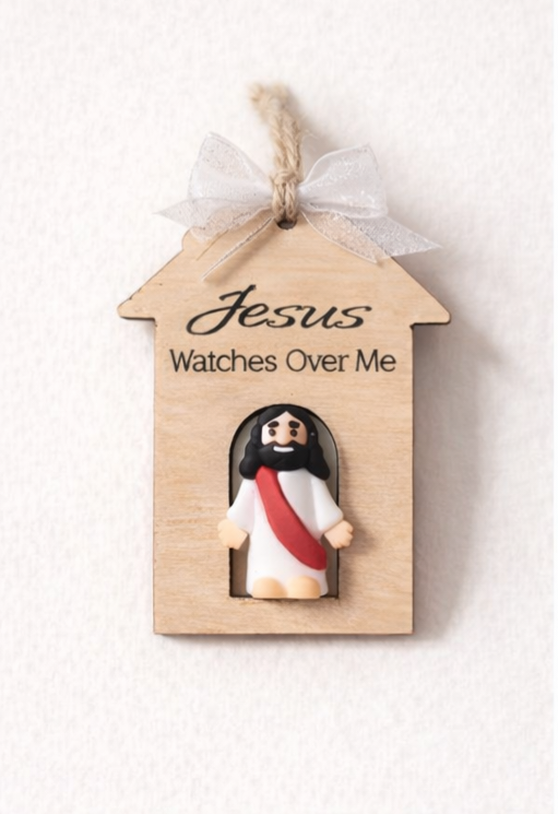Jesus Watches Over Me | Little Jesus Ornament Keepsake