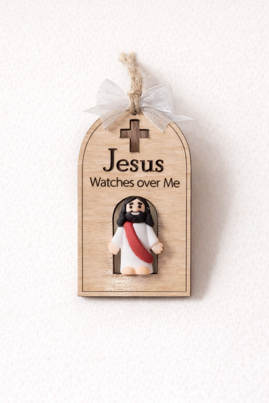 Jesus Watches Over Me | Little Jesus Ornament Keepsake